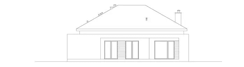 Elewacja tylna domu jednorodzinnego CIEKAWY D48