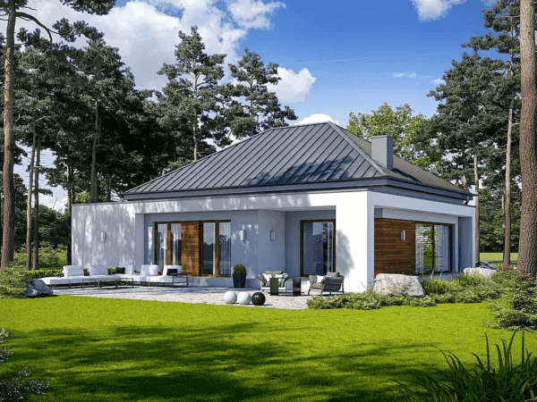 Wizualizacja domu jednorodzinnego CIEKAWY D48