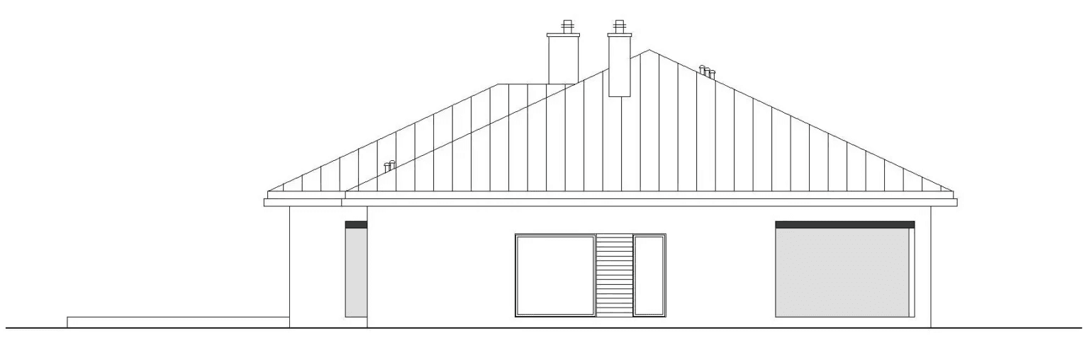 Elewacja prawa domu jednorodzinnego DOSTĘPNY D45