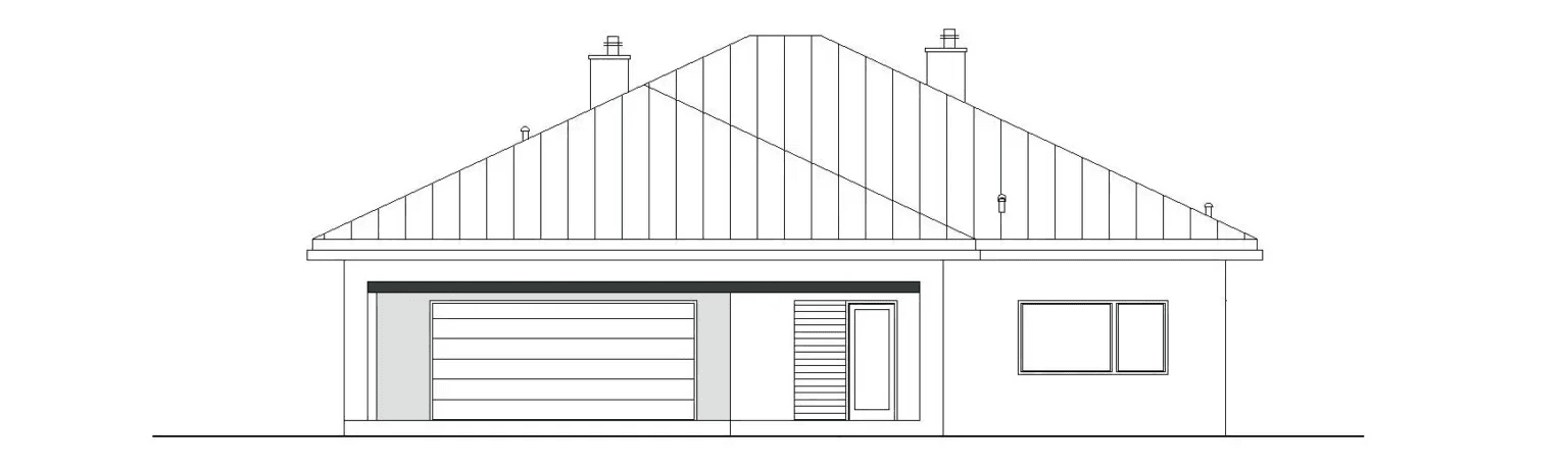 Elewacja frontowa domu jednorodzinnego DOSTĘPNY D45