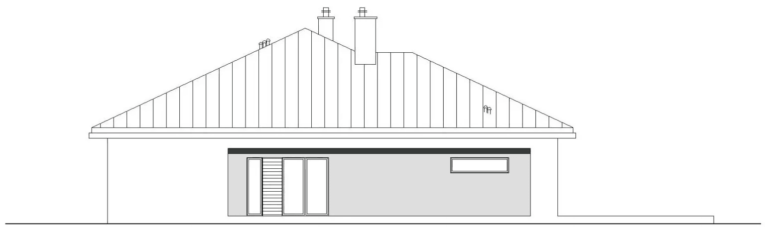 Elewacja lewa domu jednorodzinnego DOSTĘPNY D45