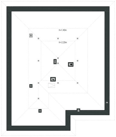 Rzut poddasza domu jednorodzinnego DOSTĘPNY D45 wariant I