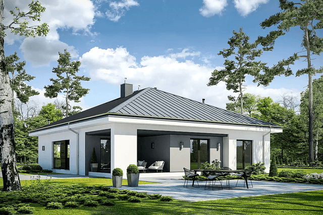 Wizualizacja domu jednorodzinnego DOSTĘPNY D45 wariant I