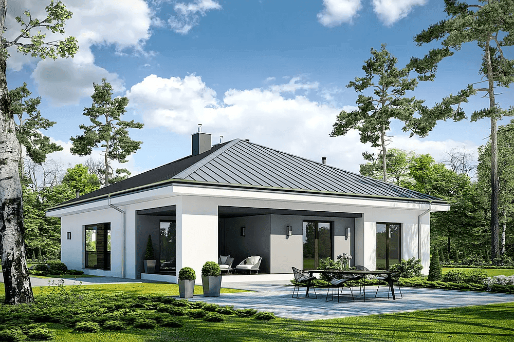 Wizualizacja domu jednorodzinnego DOSTĘPNY D45 wariant I