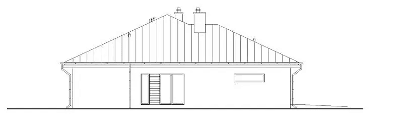 Elewacja prawa domu jednorodzinnego DOSTĘPNY D45 wariant II