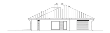 Elewacja lewa domu jednorodzinnego DOSTĘPNY D45 wariant II