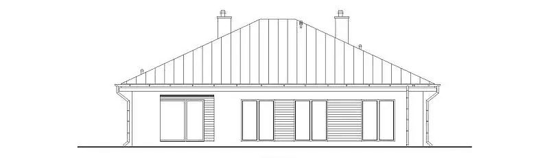 Elewacja tylna domu jednorodzinnego DOSTĘPNY D45 wariant II