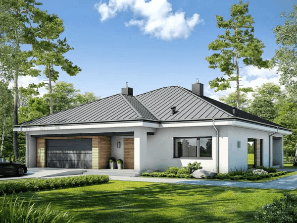 Wizualizacja domu jednorodzinnego DOSTĘPNY D45 wariant II