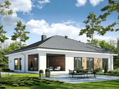 Wizualizacja domu jednorodzinnego DOSTĘPNY D45 wariant II