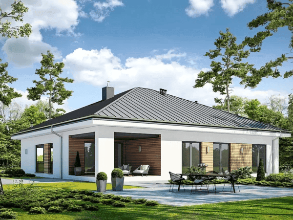 Wizualizacja domu jednorodzinnego DOSTĘPNY D45 wariant II