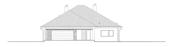 Elewacja frontowa domu jednorodzinnego DOSTĘPNY D45 wariant III