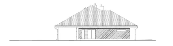 Elewacja prawa domu jednorodzinnego DOSTĘPNY D45 wariant III