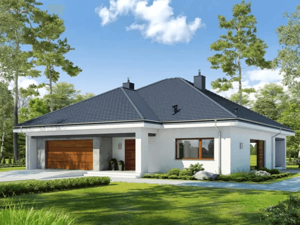 Wizualizacja domu jednorodzinnego DOSTĘPNY D45 wariant III