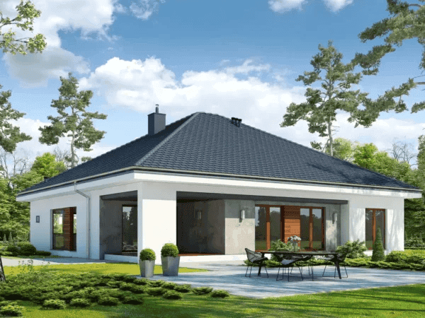 Wizualizacja domu jednorodzinnego DOSTĘPNY D45 wariant III