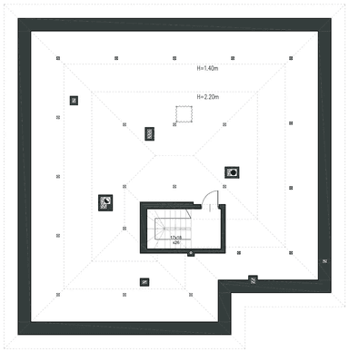 Rzut poddasza domu jednorodzinnego DOSTĘPNY D45 wariant IV