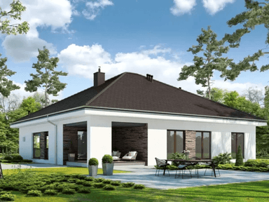 Wizualizacja domu jednorodzinnego DOSTĘPNY D45 wariant IV