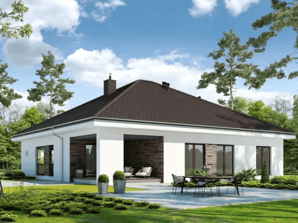 Wizualizacja domu jednorodzinnego DOSTĘPNY D45 wariant IV