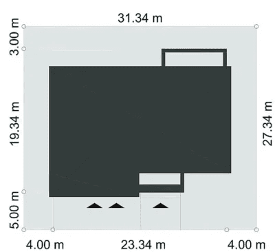 Rzut usytuowania domu jednorodzinnego EG-80