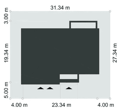 Rzut usytuowania domu jednorodzinnego EG-80