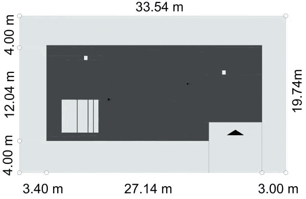 Rzut usytuowania domu jednorodzinnego EKSPRESYJNY D73 na działce