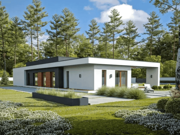 Wizualizacja domu jednorodzinnego EKSPRESYJNY D73