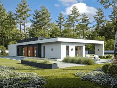 Wizualizacja domu jednorodzinnego EKSPRESYJNY D73