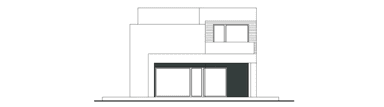 Elewacja tylna domu jednorodzinnego GUSTOWNY D39