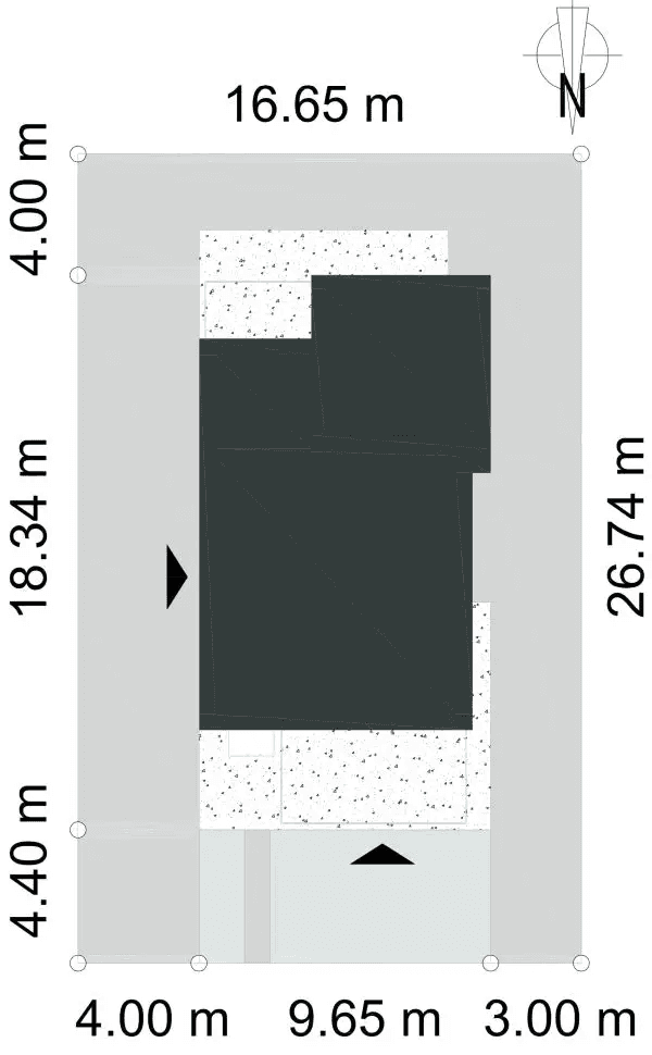 Rzut usytuowania domu jednorodzinnego GUSTOWNY D39 wariant I