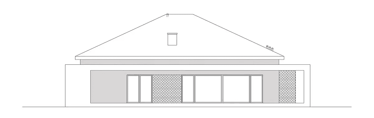 Elewacja lewa domu jednorodzinnego HARMONIJNY D56