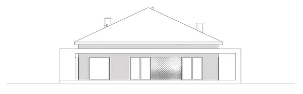 Elewacja tylna domu jednorodzinnego HARMONIJNY D56