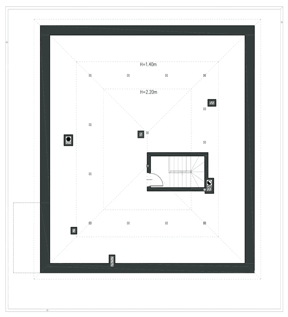 Rzut poddasza domu jednorodzinnego HARMONIJNY D56