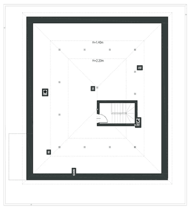 Rzut poddasza domu jednorodzinnego HARMONIJNY D56
