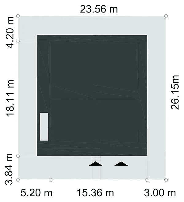 Rzut usytuowania domu jednorodzinnego HARMONIJNY D56