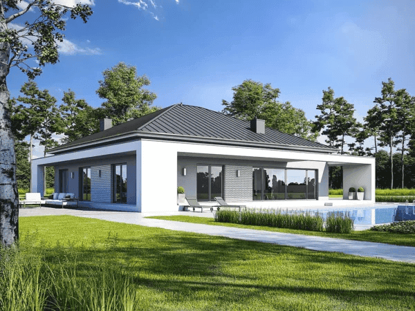 Wizualizacja domu jednorodzinnego HARMONIJNY D56