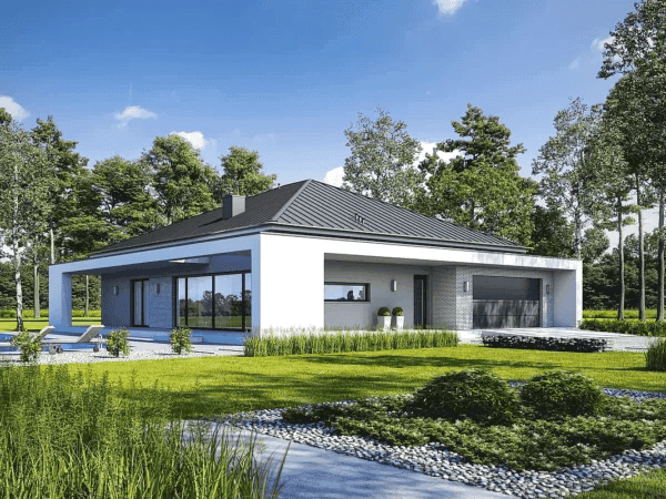 Wizualizacja domu jednorodzinnego HARMONIJNY D56
