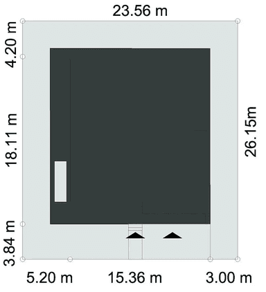 Rzut usytuowania domu jednorodzinnego HARMONIJNY D56 wariant I