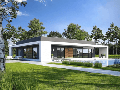 Wizualizacja domu jednorodzinnego HARMONIJNY D56 wariant I