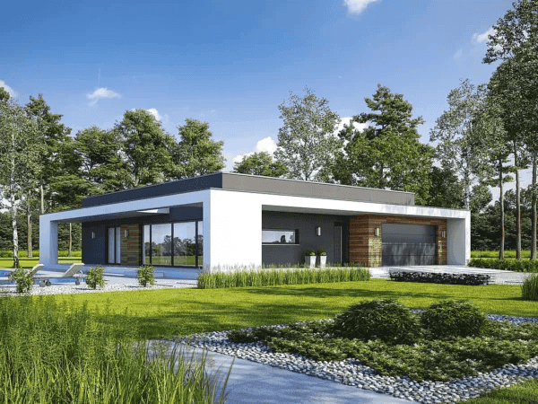 Wizualizacja domu jednorodzinnego HARMONIJNY D56 wariant I