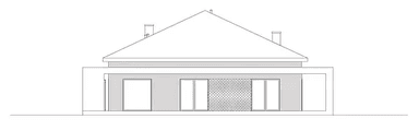 Elewacja tylna domu jednorodzinnego HARMONIJNY D56 wairant II