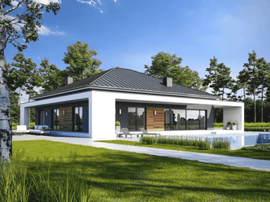 Wizualizacja domu jednorodzinnego HARMONIJNY D56 wariant II