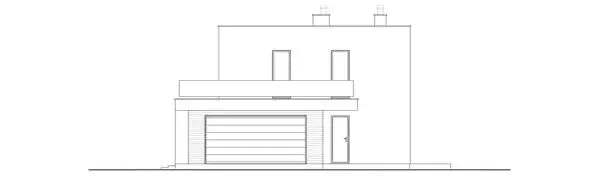 Elewacja prawa domu jednorodzinnego INTENSYWNY D74