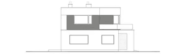 Elewacja lewa domu jednorodzinnego INTENSYWNY D74