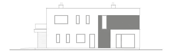 Elewacja tylna domu jednorodzinnego INTENSYWNY D74