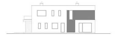 Elewacja tylna domu jednorodzinnego INTENSYWNY D74
