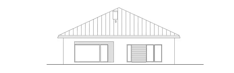 Elewacja tylna domu jednorodzinnego NATURALNY D60