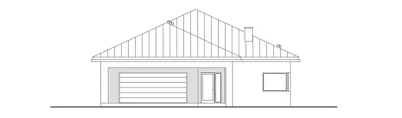 Elewacja frontowa domu jednorodzinnego NATURALNY D60