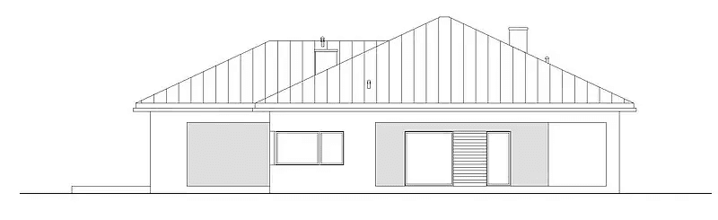 Elewacja prawa domu jednorodzinnego NATURALNY D60