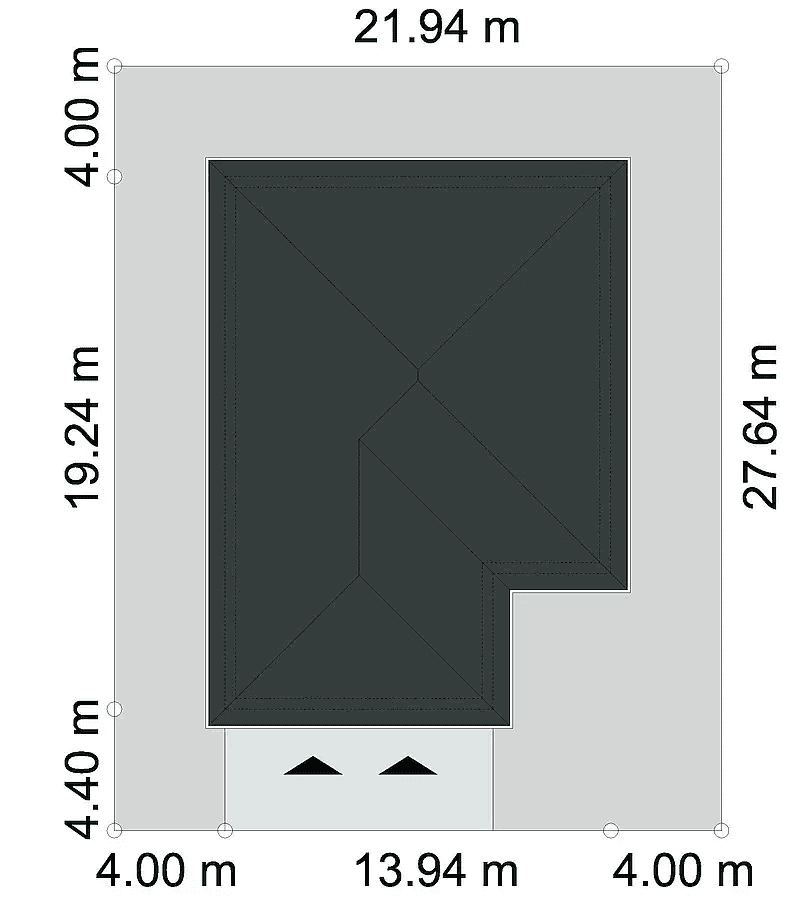 Rzut usytuowania domu jednorodzinnego NATURALNY D60