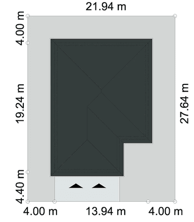 Rzut usytuowania domu jednorodzinnego NATURALNY D60