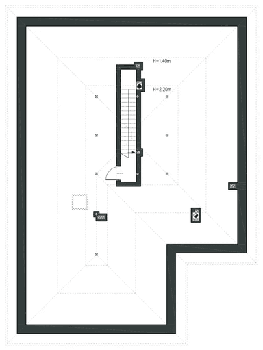 Rzut poddasza domu jednorodzinnego NATURALNY D60